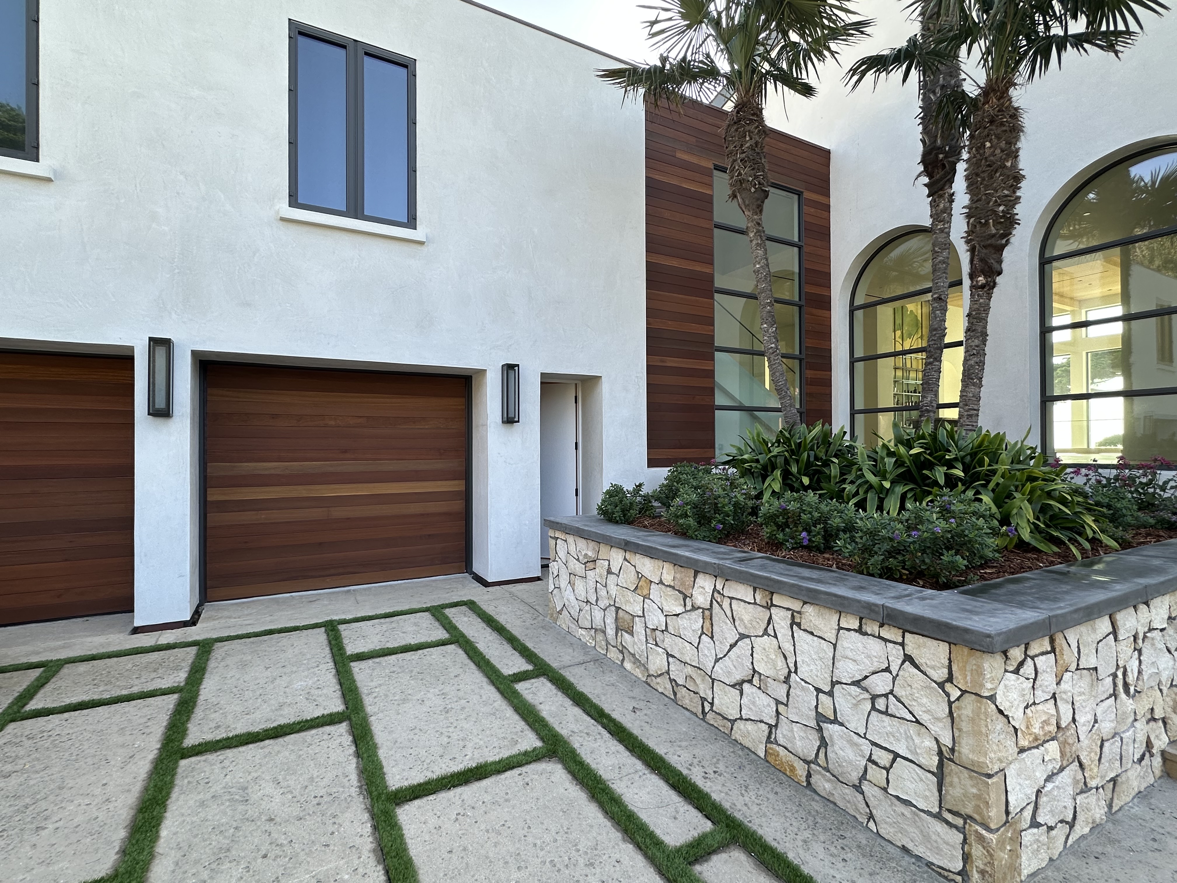 Custom Wood Garage Door (Customer Stained) Horizontal Flush Plank Golden Blu (Customer Supplied Wood)